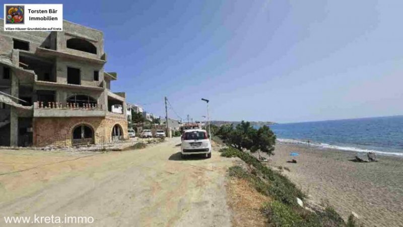 Kalamaki Kreta Kreta, unfertiges Apartmenthaus mit 8 Wohneinheiten direkt am Meer Haus kaufen